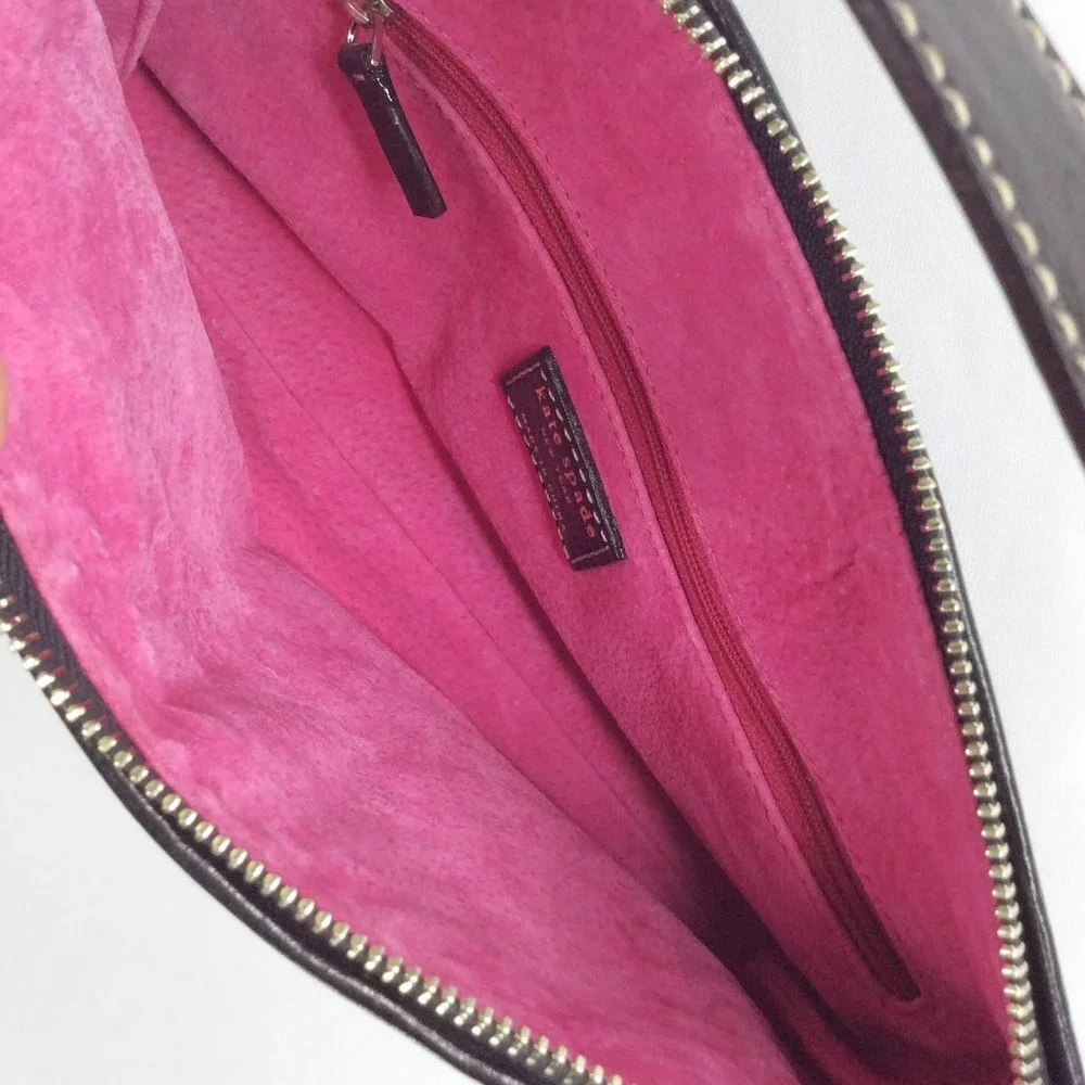 Kate Spade New‎ York Quilted Shoulder Bag Purse Black Pink Suede Lining